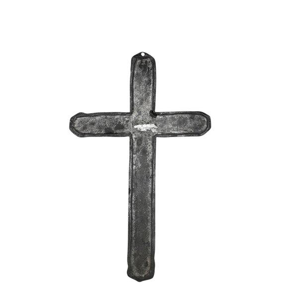 Vintage Cast Aluminum Cruxifix Cross Wall Hanging - Picture 5 of 6